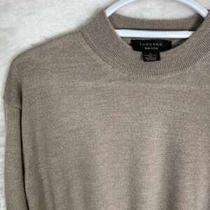 Luxury Italian Toscano Men’s Sz XL/L Sweater Pure Fine Wool Beige Light  Chic